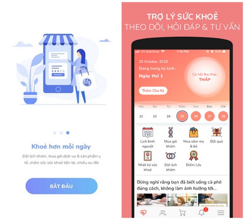 app tính chu kỳ kinh nguyệt lily