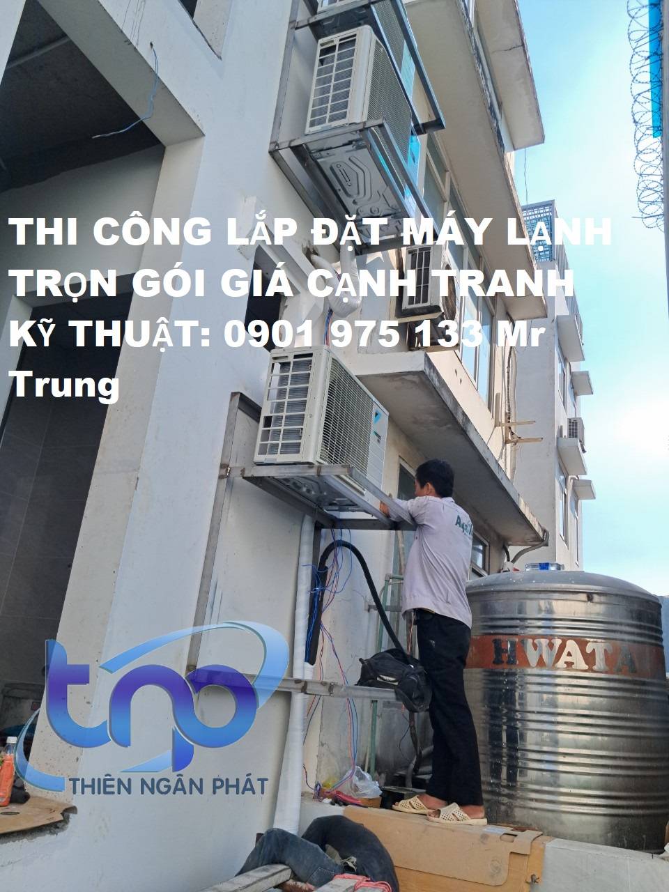 Thi công lắp đặt lô máy lạnh cho khách tại Khu VILA - HCM