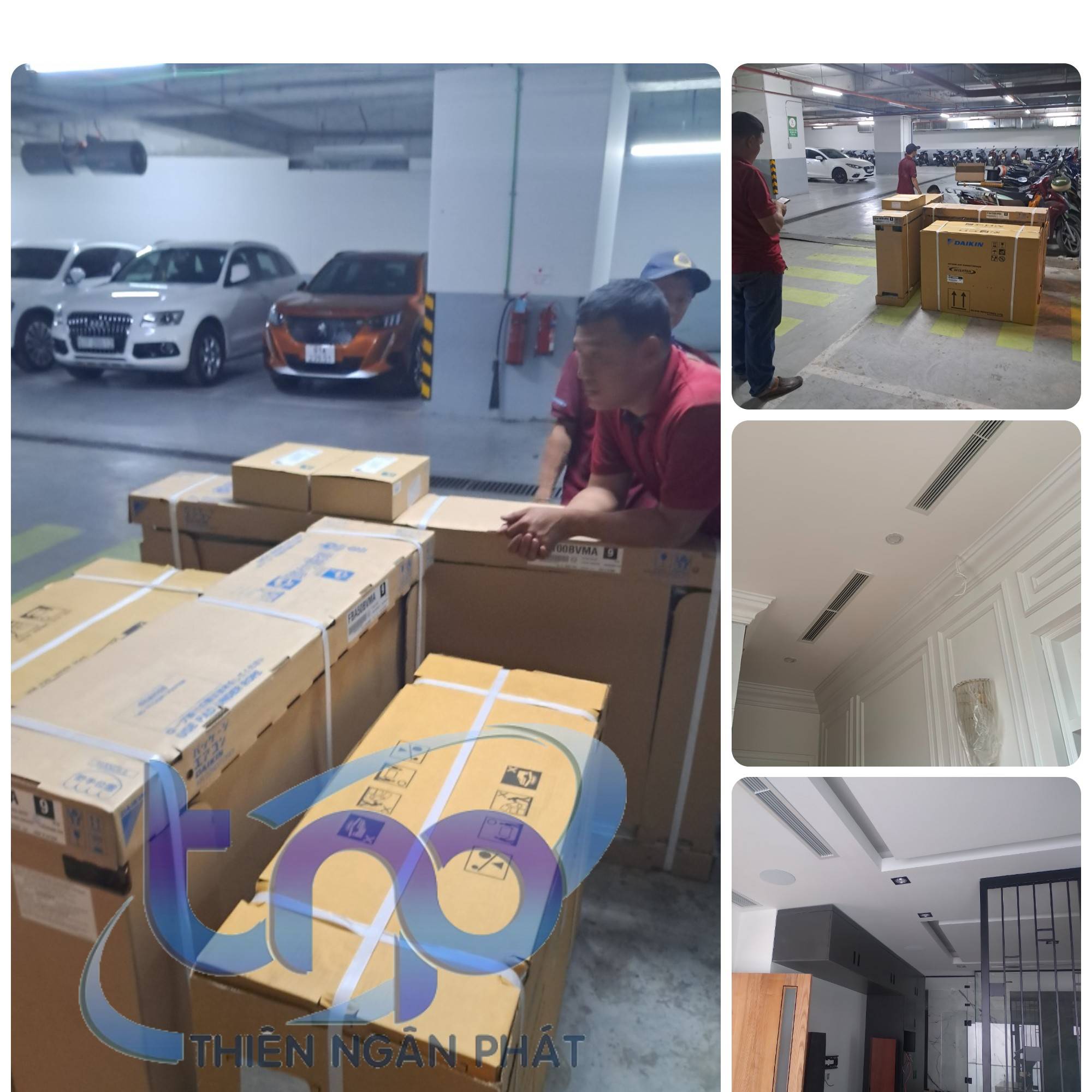 Hình ảnh giao nhậ máy lạnh tại chung cư 