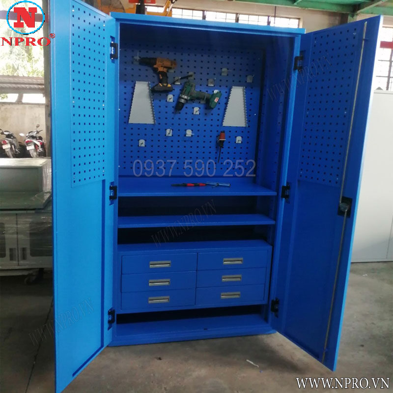 tủ treo dụng cụ 2 cánh 6 ngăn