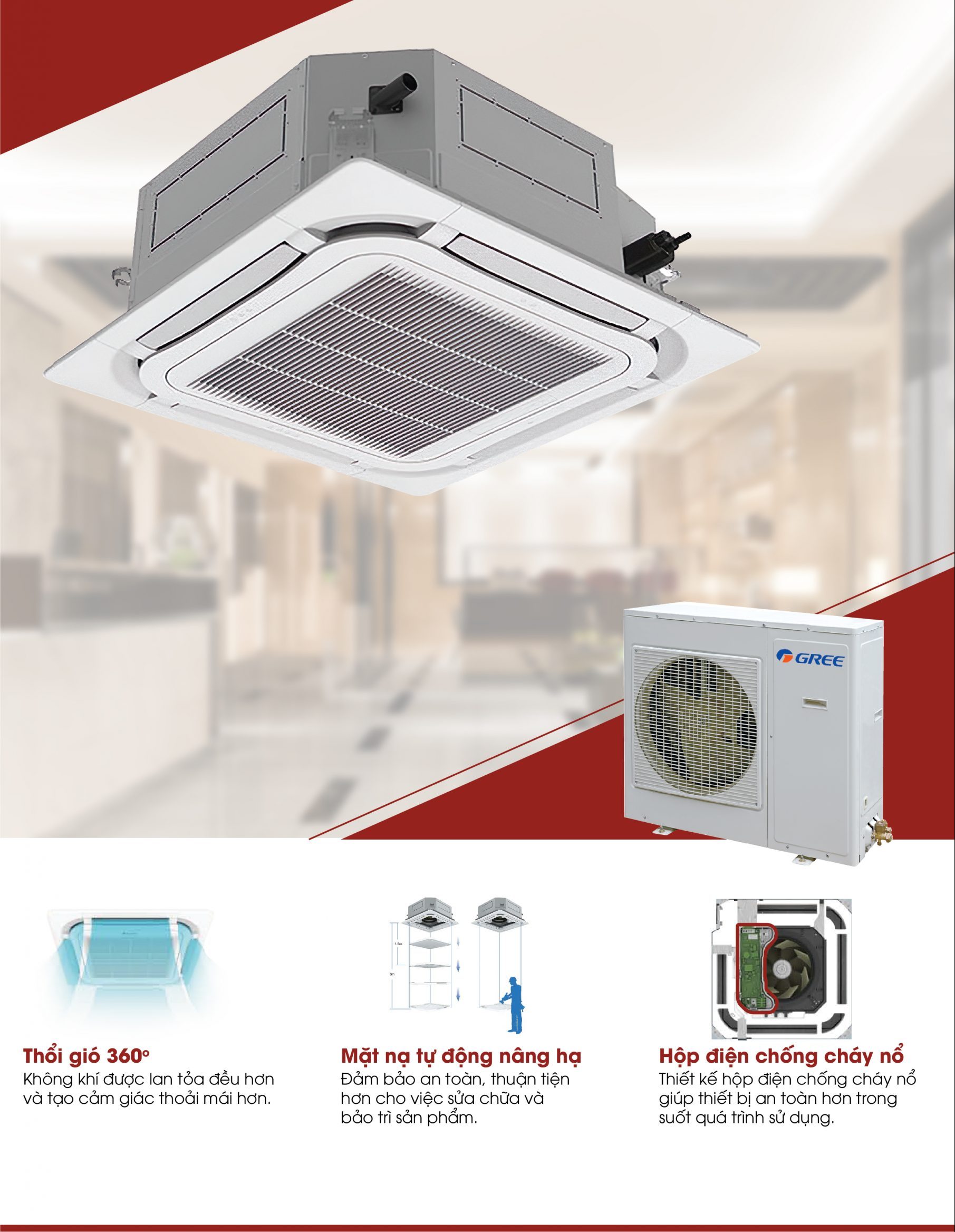 Máy lạnh âm trần Gree 