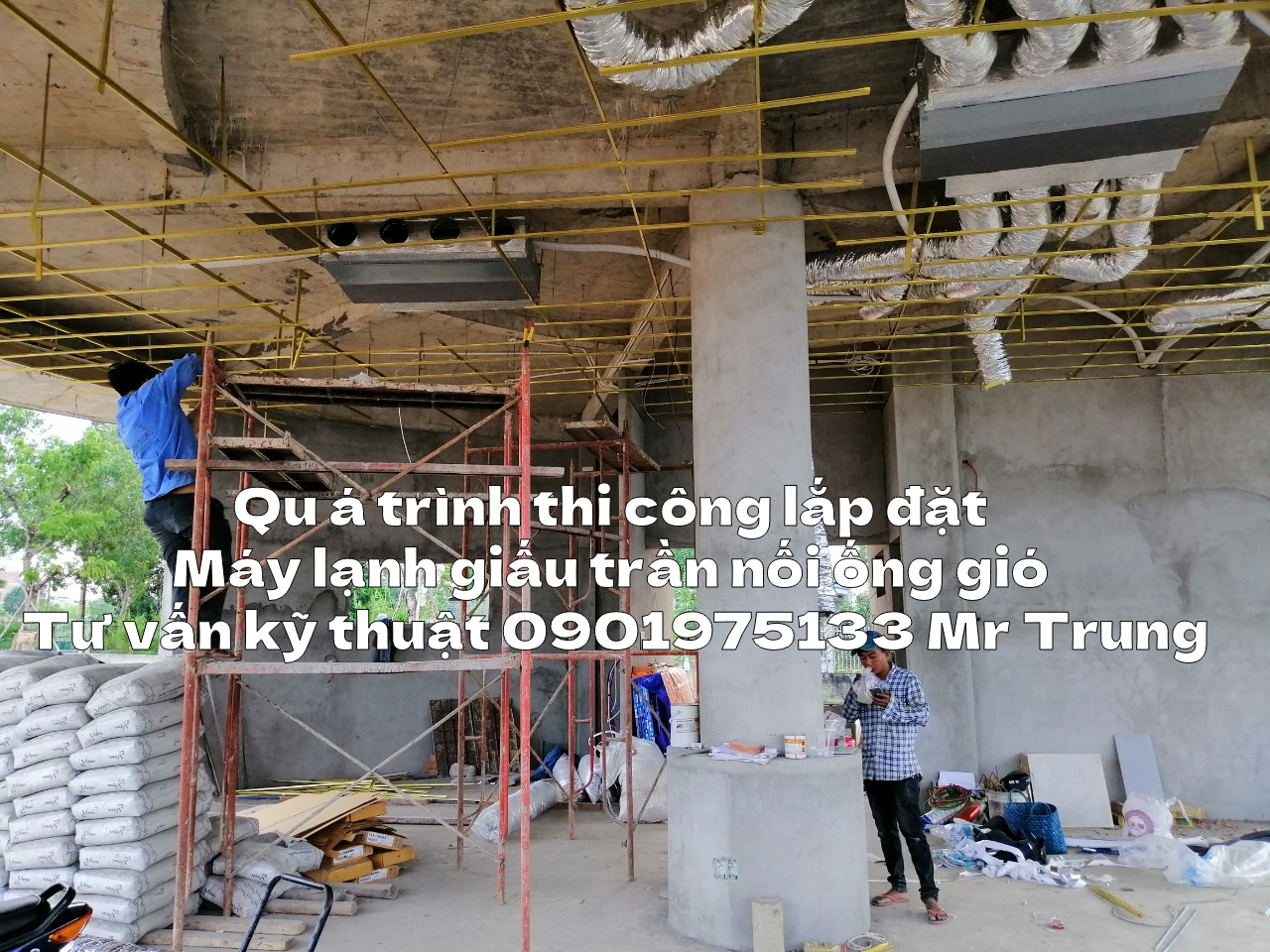 Điều hòa giấu trần nối ống gió - công trình mới