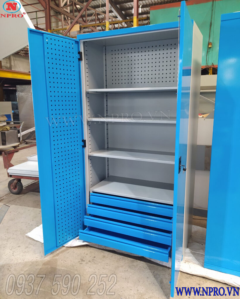 tủ đựng đồ nghề cơ khí 2 cánh 4 ngăn kéo