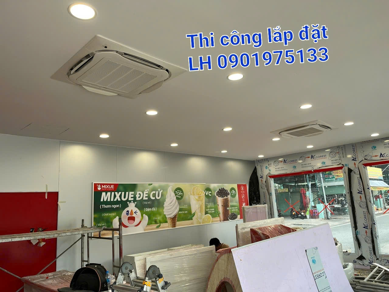 Hình ảnh thi công lắp đặt máy lạnh âm trần 