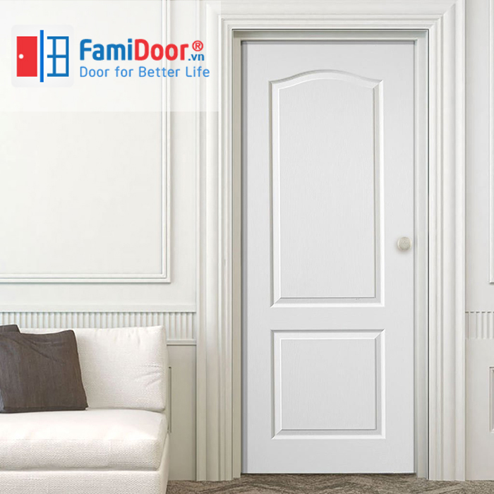 Cửa gỗ công nghiệp HDF 2A-C1 ở Showroom Famidoor 0818.400.400