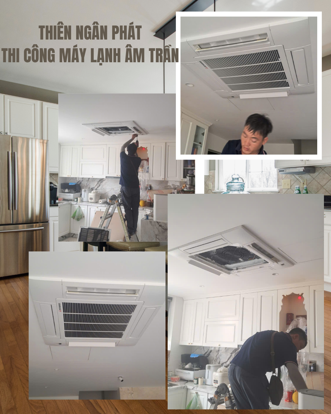 Thi công Máy lạnh âm trần Mitsubishi Heavy bởi đội ngũ kỹ thuật viên chuyên nghiệp - TNP 