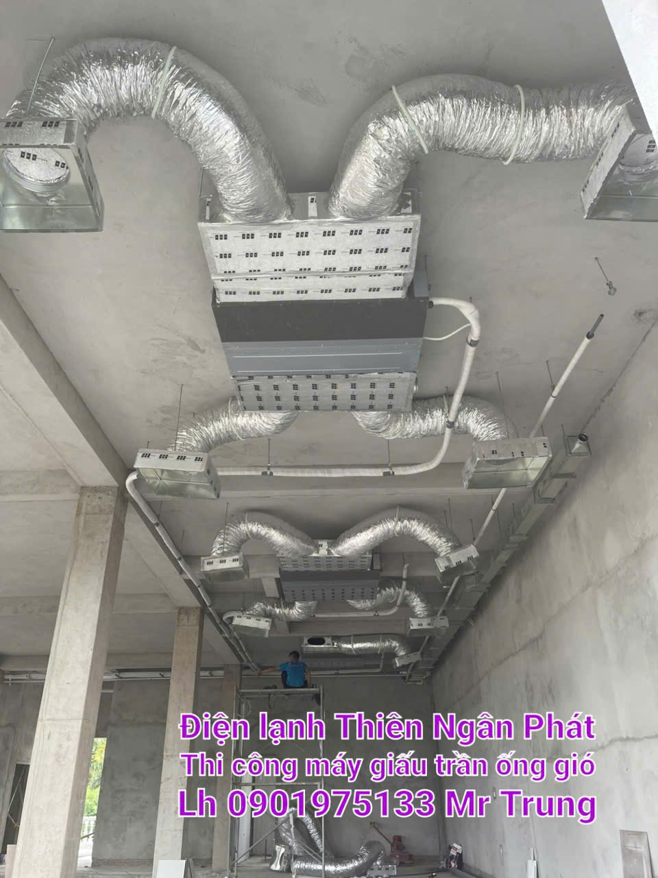 Hình ảnh đã hoàn thiện cho máy lạnh giấu trần nối ống gió