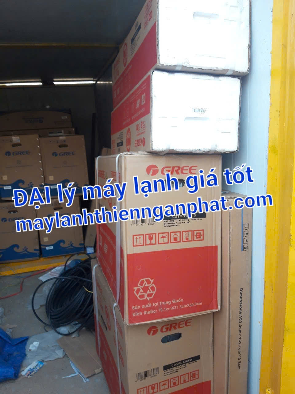 Lô máy lạnh Gree đã được giao đến công trình 