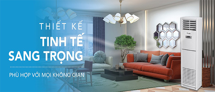 Thiết kế tinh tế sang trọng với chiếu điều hòa tủ đứng Funiki