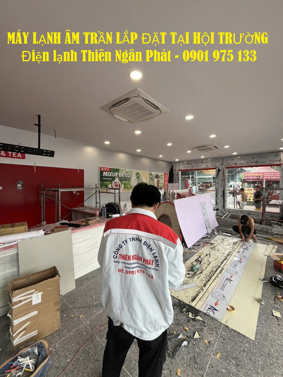 Quá trình kiểm tra chạy bàn giao lắp đặt hoàn máy lạnh âm trần cho khách hàng