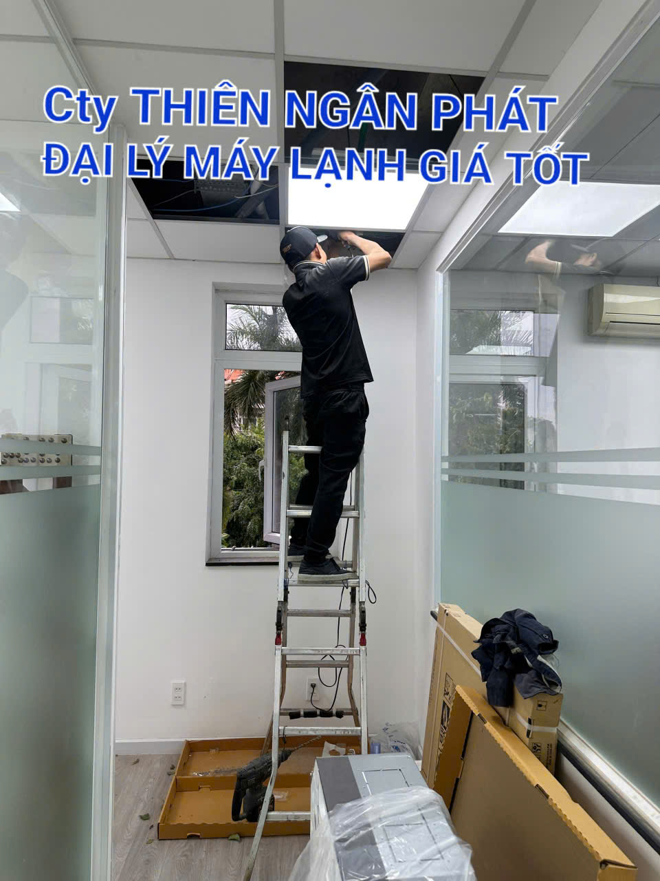 Lắp đặt máy lạnh âm trần tại Văn Phòng CTY cho khách tại TP.HCM